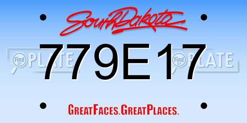 779E17 South Dakota License Plate