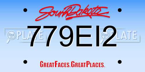 779EI2 South Dakota License Plate