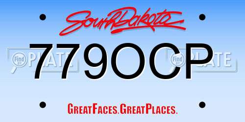 779OCP South Dakota License Plate