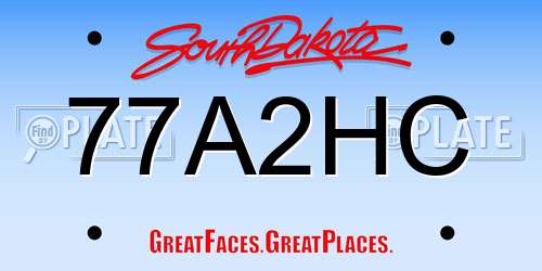 77A2HC South Dakota License Plate