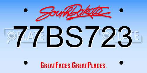 77BS723 South Dakota License Plate