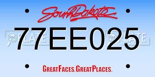 77EE025 South Dakota License Plate