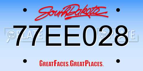 77EE028 South Dakota License Plate
