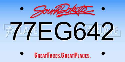 77EG642 South Dakota License Plate