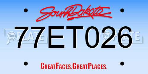 77ET026 South Dakota License Plate