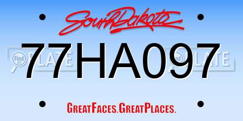 77HA097 South Dakota License Plate