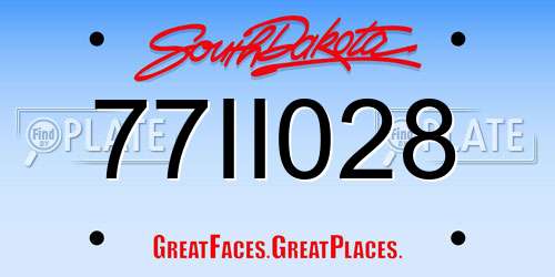 77II028 South Dakota License Plate