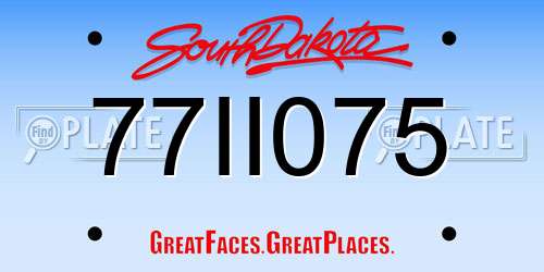 77II075 South Dakota License Plate