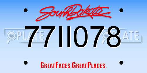 77II078 South Dakota License Plate