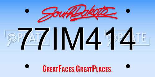 77IM414 South Dakota License Plate