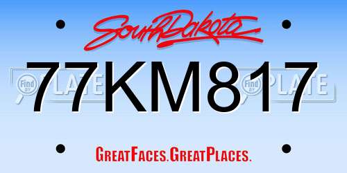 77KM817 South Dakota License Plate
