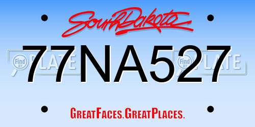 77NA527 South Dakota License Plate