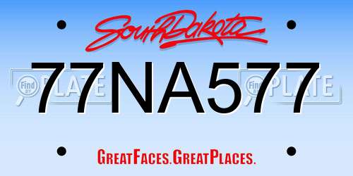 77NA577 South Dakota License Plate