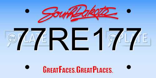 77RE177 South Dakota License Plate