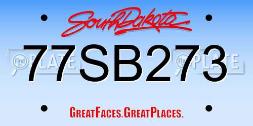 77SB273 South Dakota License Plate