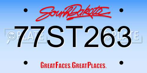 77ST263 South Dakota License Plate