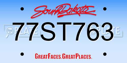 77ST763 South Dakota License Plate