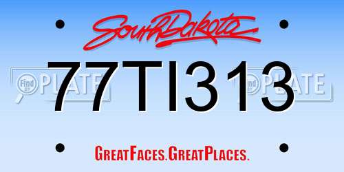 77TI313 South Dakota License Plate