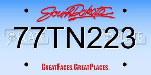 77TN223 South Dakota License Plate