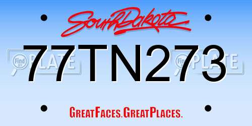 77TN273 South Dakota License Plate