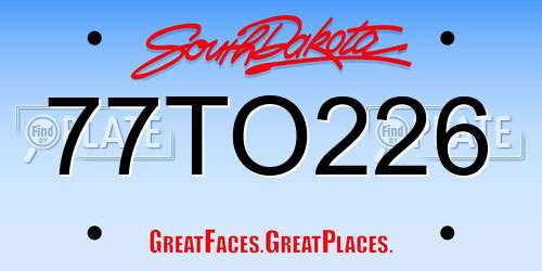 77TO226 South Dakota License Plate
