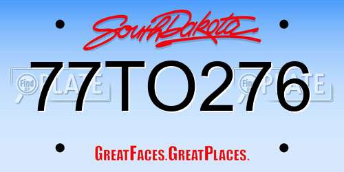 77TO276 South Dakota License Plate