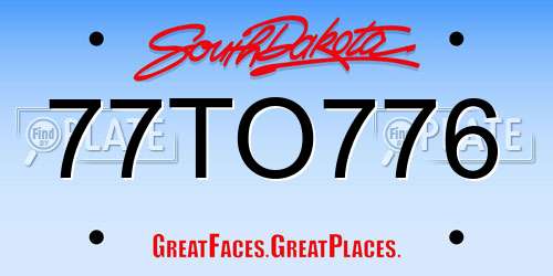 77TO776 South Dakota License Plate