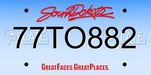 77TO882 South Dakota License Plate
