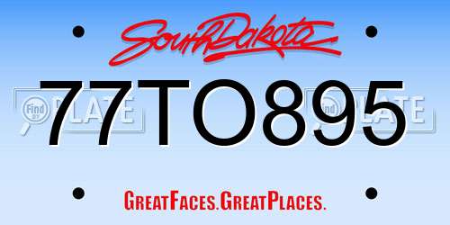 77TO895 South Dakota License Plate