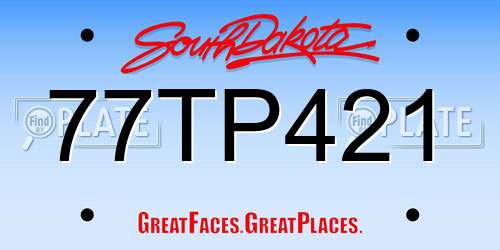 77TP421 South Dakota License Plate