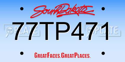 77TP471 South Dakota License Plate