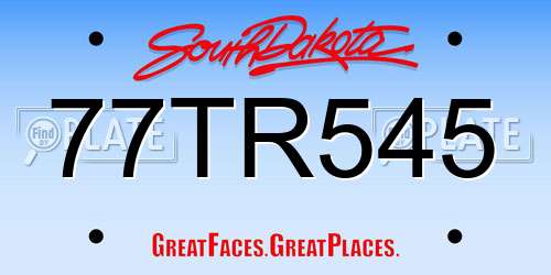 77TR545 South Dakota License Plate