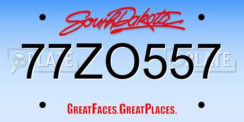 77ZO557 South Dakota License Plate