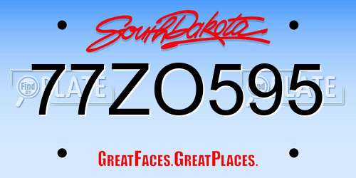 77ZO595 South Dakota License Plate