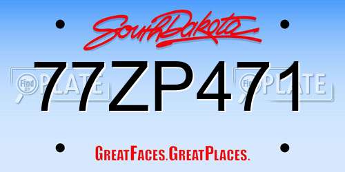 77ZP471 South Dakota License Plate