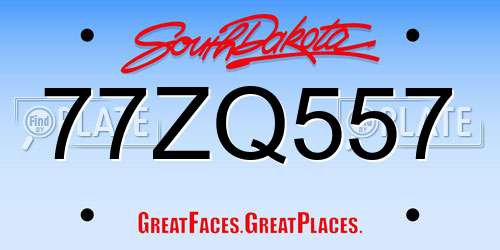 77ZQ557 South Dakota License Plate