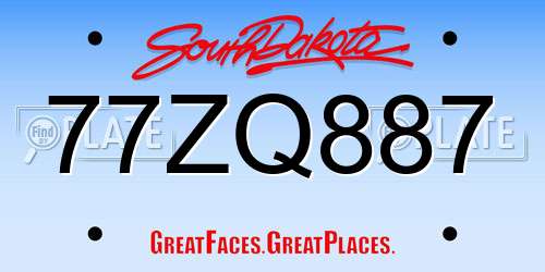 77ZQ887 South Dakota License Plate