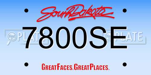 7800SE South Dakota License Plate
