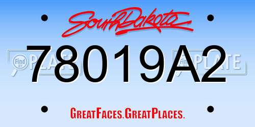 78019A2 South Dakota License Plate