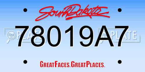 78019A7 South Dakota License Plate