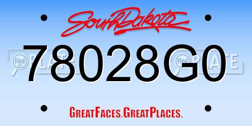 78028G0 South Dakota License Plate