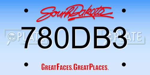 780DB3 South Dakota License Plate