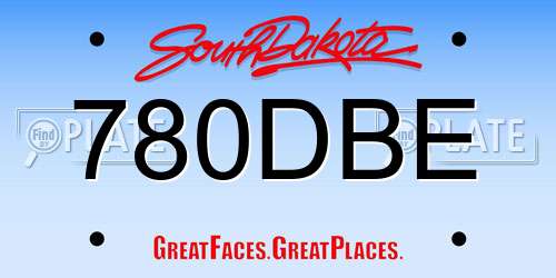 780DBE South Dakota License Plate