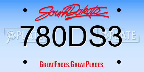 780DS3 South Dakota License Plate