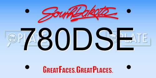 780DSE South Dakota License Plate
