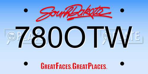780OTW South Dakota License Plate