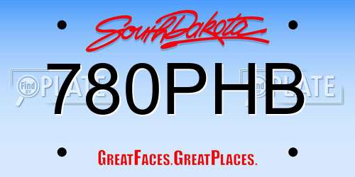 780PHB South Dakota License Plate