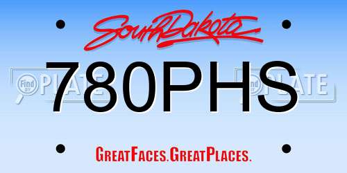 780PHS South Dakota License Plate