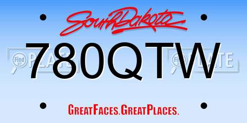 780QTW South Dakota License Plate