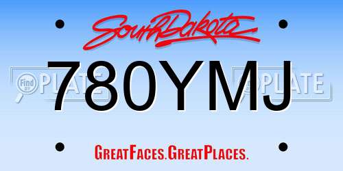 780YMJ South Dakota License Plate